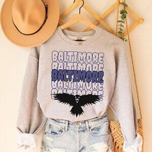 Baltimore Ravens Sweatshirt Retro Vintage NFL Football Crewneck Classic Fan 05